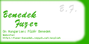 benedek fuzer business card